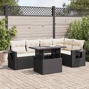 Loungeset 6-delig poly rattan zwart