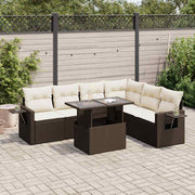 Loungeset 7-delig poly rattan bruin