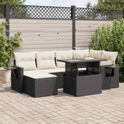Loungeset 7-delig poly rattan zwart