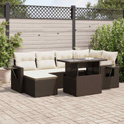 Loungeset 7-delig poly rattan bruin