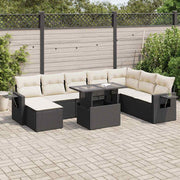 Loungeset 9-delig poly rattan zwart