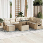 Loungeset 9-delig poly rattan beige