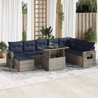 Loungeset 9-delig poly rattan grijs
