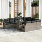 11-piece Loungeset with cushions poly rattan grey