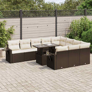 Loungeset 11-delig poly rattan bruin