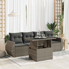 5-piece Loungeset with cushions poly rattan grey
