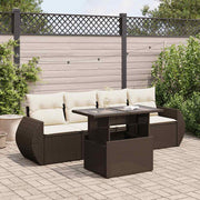 Loungeset 5-delig poly rattan bruin