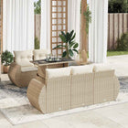 Loungeset 6-delig poly rattan beige