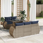 Loungeset 6-delig poly rattan acacia grijs