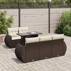 Loungeset 6-delig poly rattan bruin