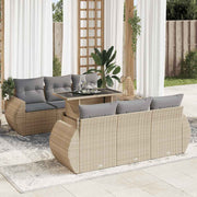Loungeset 7-delig poly rattan beige