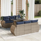 Loungeset 7-delig poly rattan grijs