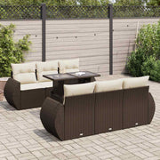 Loungeset 7-delig poly rattan bruin