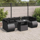 8-piece Lounge Set with Cushions Polyrattan Black