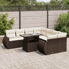 Loungeset 9-delig poly rattan bruin