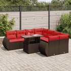 Loungeset 9-delig poly rattan bruin