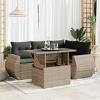 5-piece Loungeset with cushions poly rattan grey