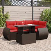 Loungeset 5-delig poly rattan bruin