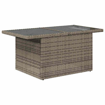 6-delige Loungeset met kussens poly rattan acacia grijs