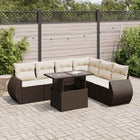 Loungeset 7-delig poly rattan bruin