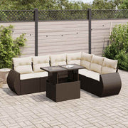 Loungeset 7-delig poly rattan bruin