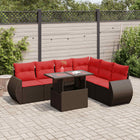 Loungeset 7-delig poly rattan bruin