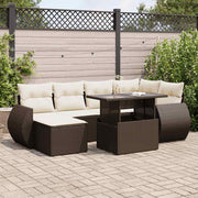 Loungeset 7-delig poly rattan bruin