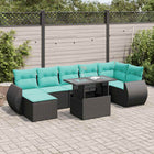 Loungeset 8-delig poly rattan zwart