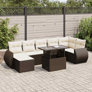 Loungeset 8-delig poly rattan bruin