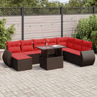 Loungeset 11-delig poly rattan bruin