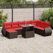 Loungeset 11-delig poly rattan bruin