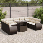 Loungeset 10-delig poly rattan bruin