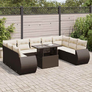 Loungeset 10-delig poly rattan bruin