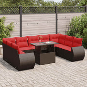 Loungeset 10-delig poly rattan bruin