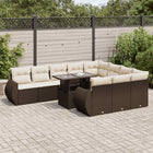 Loungeset 11-delig poly rattan bruin