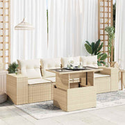 Loungeset 5-delig poly rattan beige