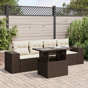 Loungeset 5-delig poly rattan bruin