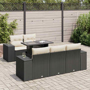 Loungeset 6-delig poly rattan zwart