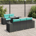 Loungeset 6-delig poly rattan acacia zwart