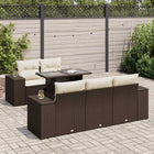 Loungeset poly rattan 6-delig bruin