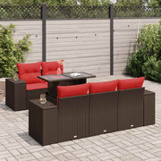 Loungeset 6-delig poly rattan bruin