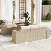 Loungeset 7-delig poly rattan beige