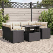 Loungeset 7-delig poly rattan zwart