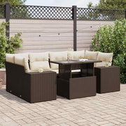 Loungeset 7-delig poly rattan bruin