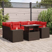 Loungeset 7-delig poly rattan bruin