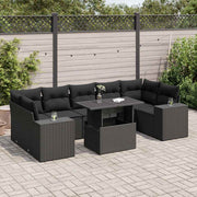 Loungeset 8-delig poly rattan zwart