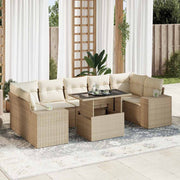 Loungeset 8-delig poly rattan beige