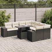 Loungeset 9-delig poly rattan zwart
