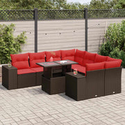 Loungeset 9-delig poly rattan bruin