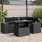 5-Piece Loungeset with Cushions Poly Rattan Black